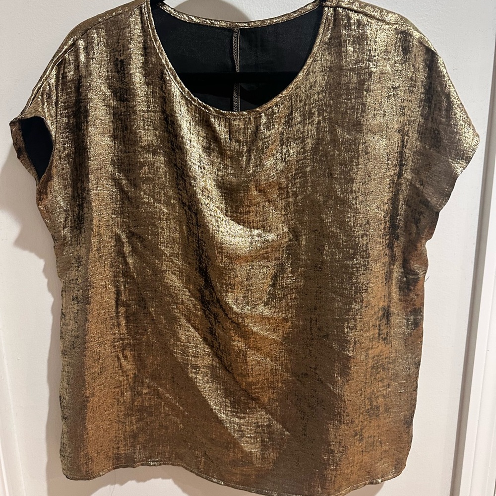 Gold Metallic Women's Top